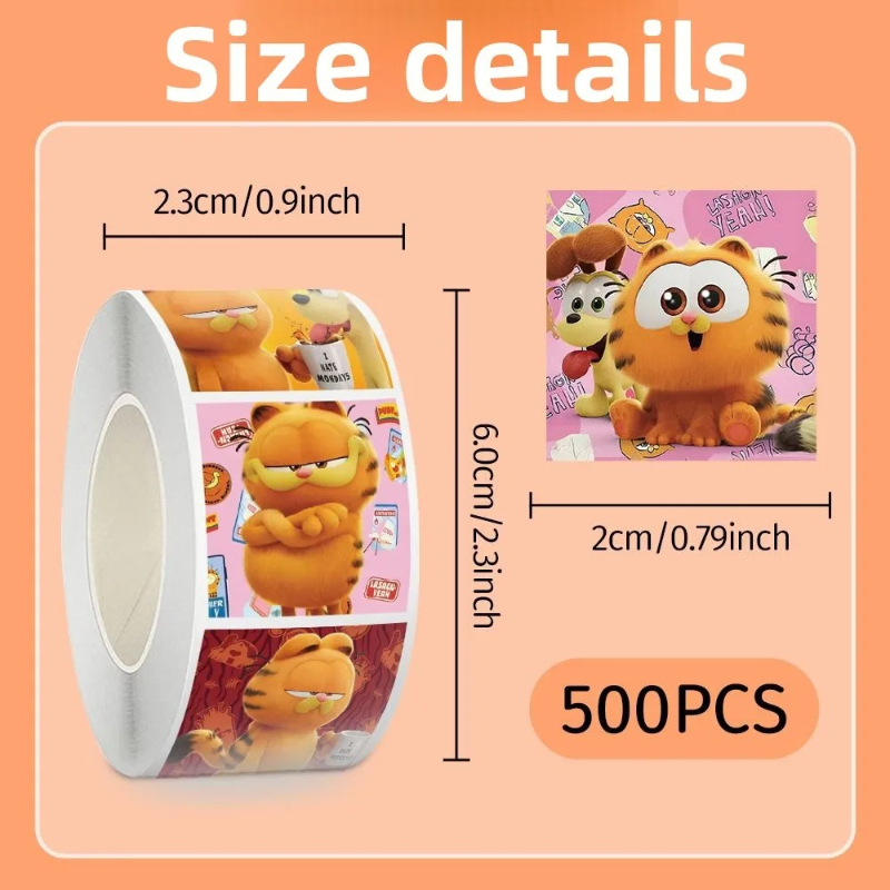 Anime Merchandise Wholesale - ملصقات كرتونية لطيفة لشخصية غارفيلد، 500