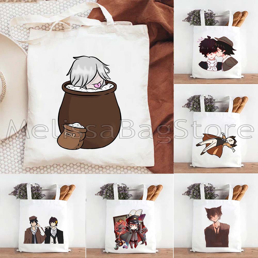 Anime Tote Bag - حقيبة يد قماشية من القطن بتصميم