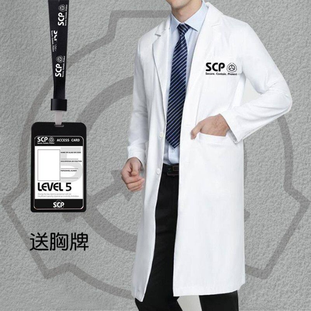 منتج SCP: معطف مختبر أبيض، زي  - مراجعة Anime Merchandise Jacket وسعره