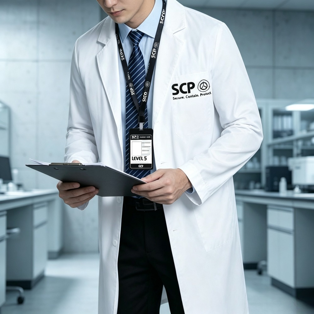 منتج SCP: معطف مختبر أبيض، زي  - مراجعة Anime Merchandise Jacket وسعره